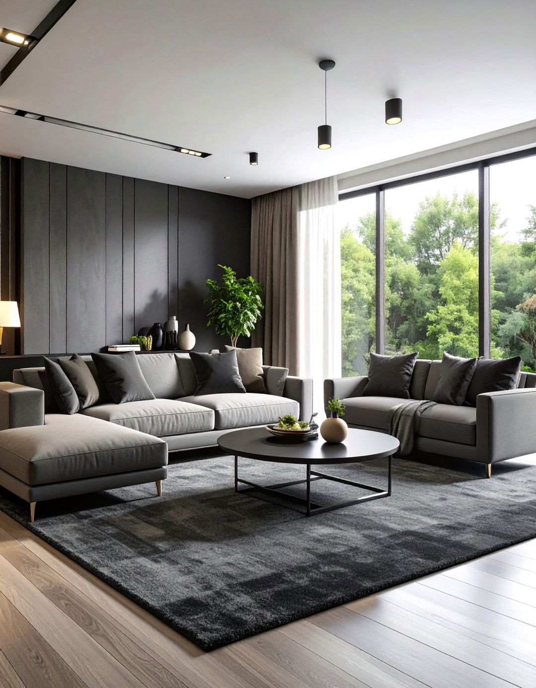 Monochromatic Sophistication Theme - 24 Black Carpet Living Room Ideas