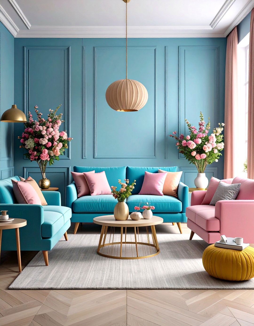 Monochromatic Symmetrical Living Room - 24 Symmetrical Living Room Ideas
