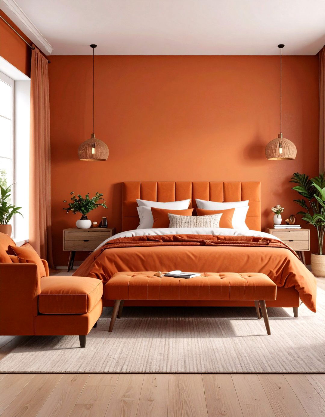 Monochromatic Terracotta Bedroom Suite - 24 Terracotta Bedroom Ideas