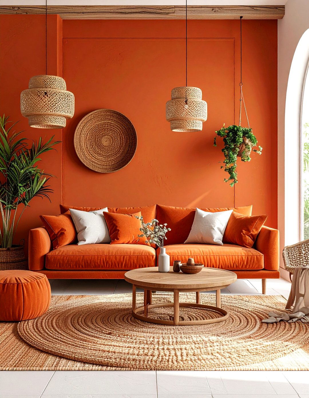 Monochromatic Terracotta Warmth - 24 Colorful Boho Living Room Ideas