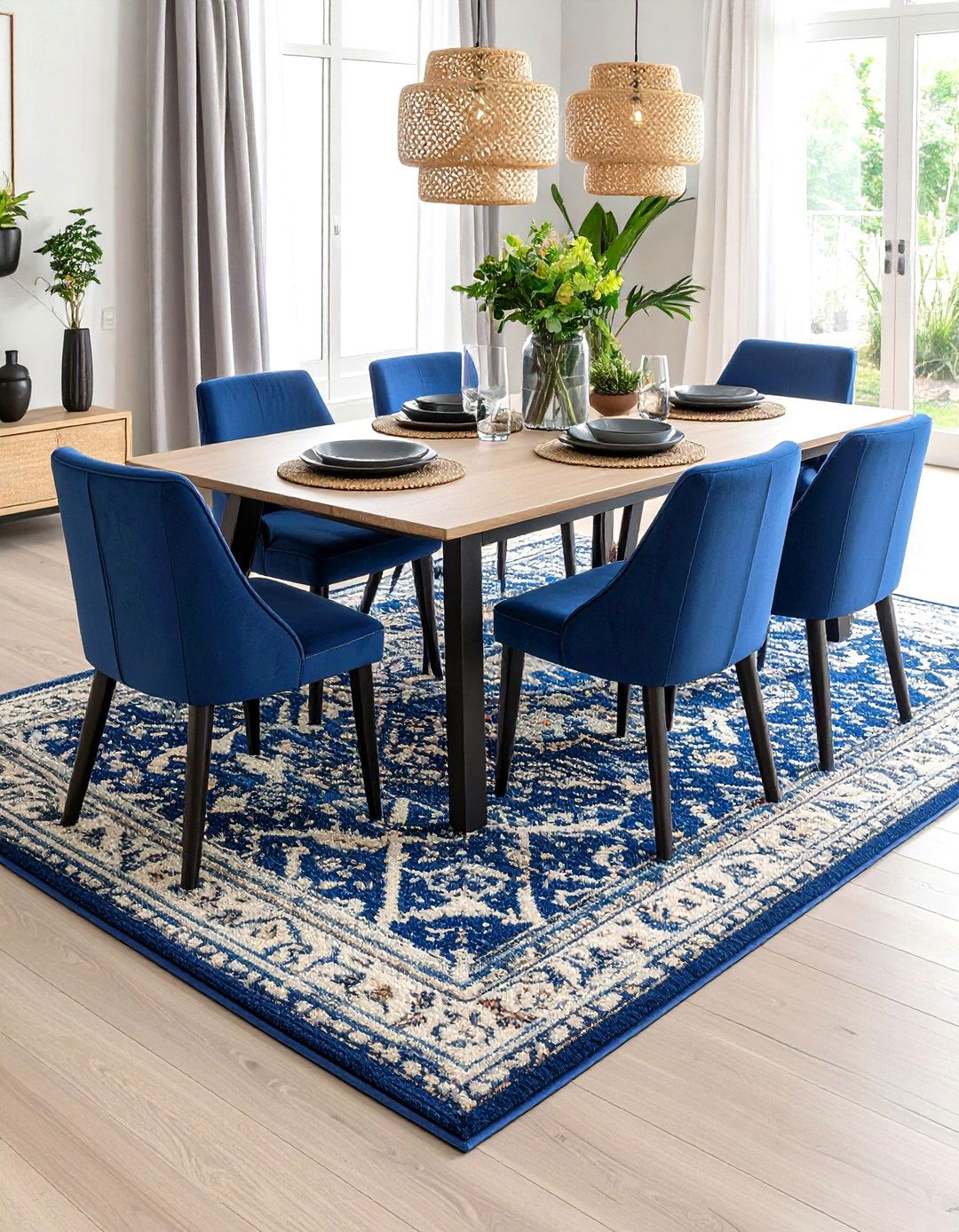 Monochromatic Tonal Depth - 24 Dining Room Rug Ideas