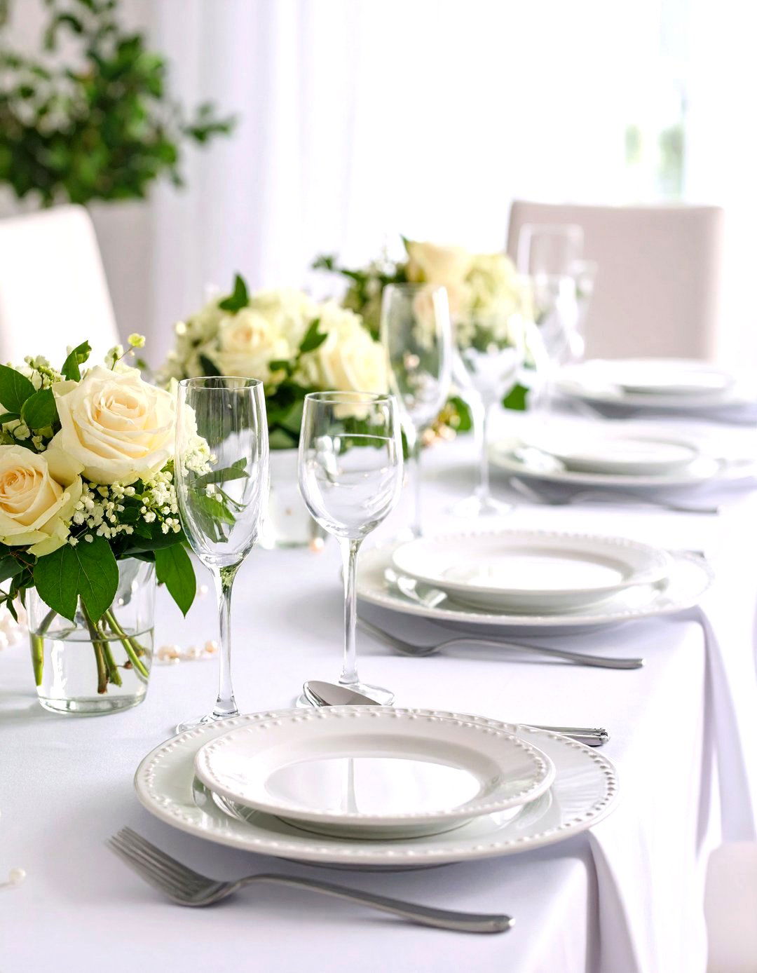 Monochromatic White Tablescape - 24 Tablescape Ideas