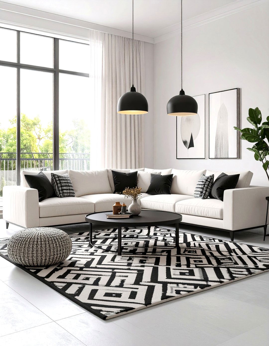 Monochrome Black and White Design - 24 Apartment Decorating Ideas