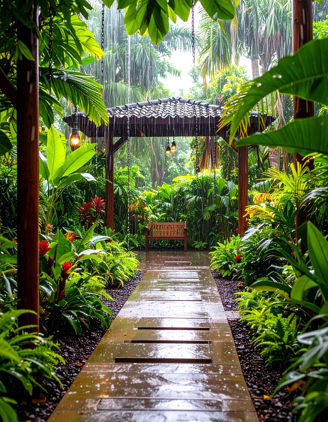 Monsoon Garden Water Collection - 24 Tropical Landscape Ideas