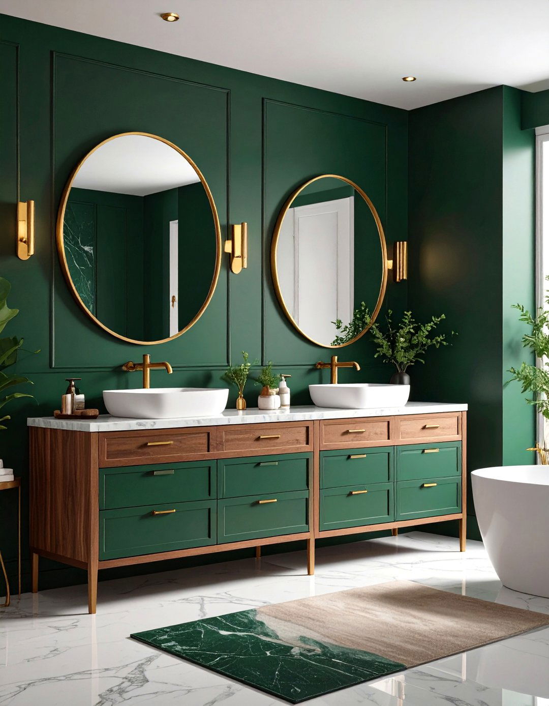 Moody Dark Green Hall Bathroom - 24 Hall Bathroom Ideas