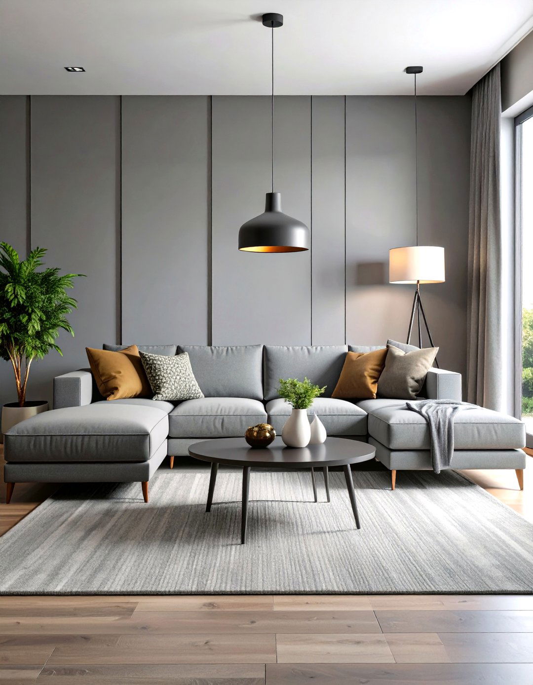Moody Gray Living Room with Modern Minimalist Furniture - 24 Moody Living Room Ideas