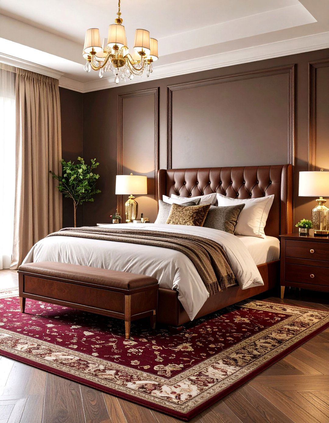 Moody Mahogany and Black Bedroom - 24 Dark Wood Bedroom Ideas