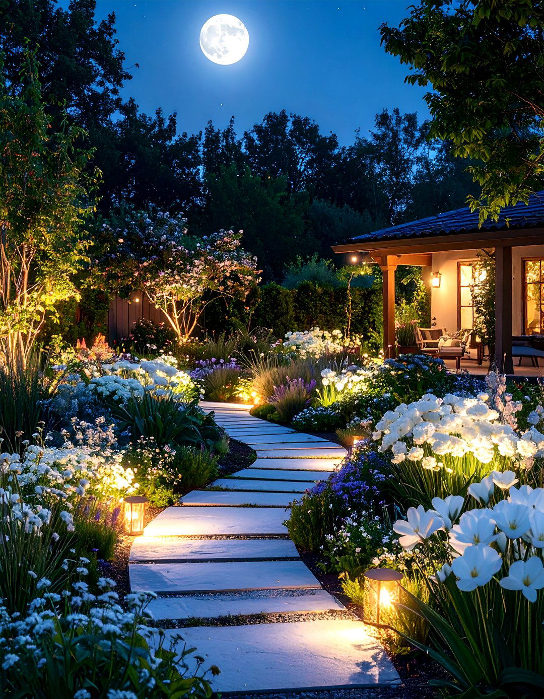Moon Garden with Night Blooming Plants - 24 Beautiful Gardens