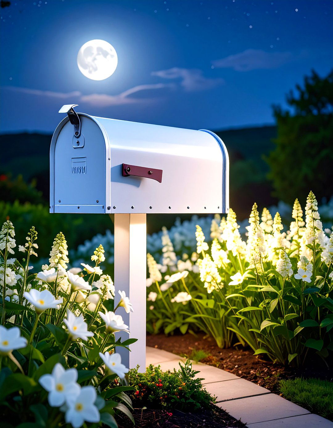 Moonlight Evening Garden - 24 Mailbox Landscaping Ideas