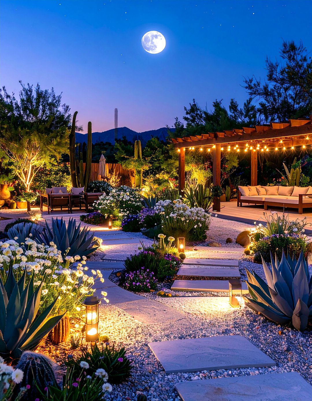 Moonlight Garden Design - 24 Cactus Garden Ideas