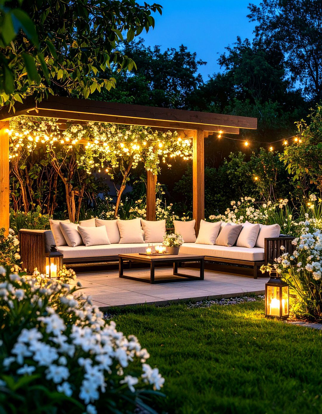 Moonlight Garden Evening Design - 24 White Garden Design Ideas
