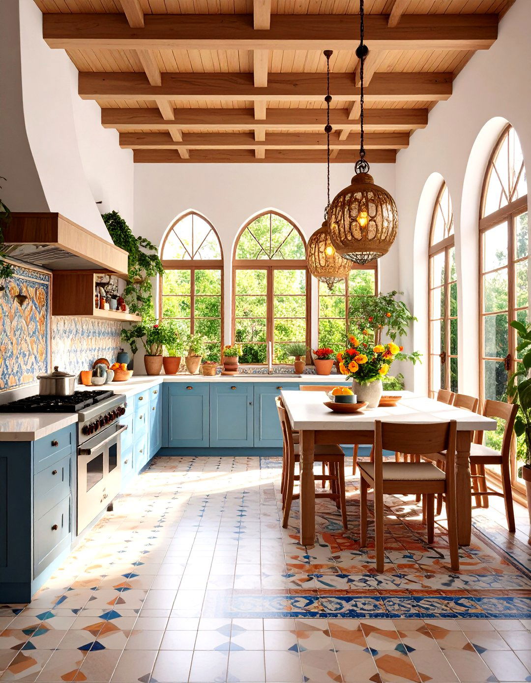 Moroccan Courtyard Kitchen Sunroom - 24 Sunroom Kitchen Ideas