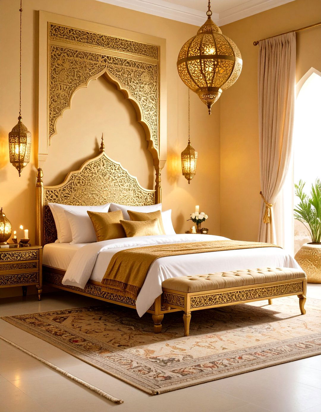 Moroccan Gold Bazaar - 24 Gold Bedroom Ideas