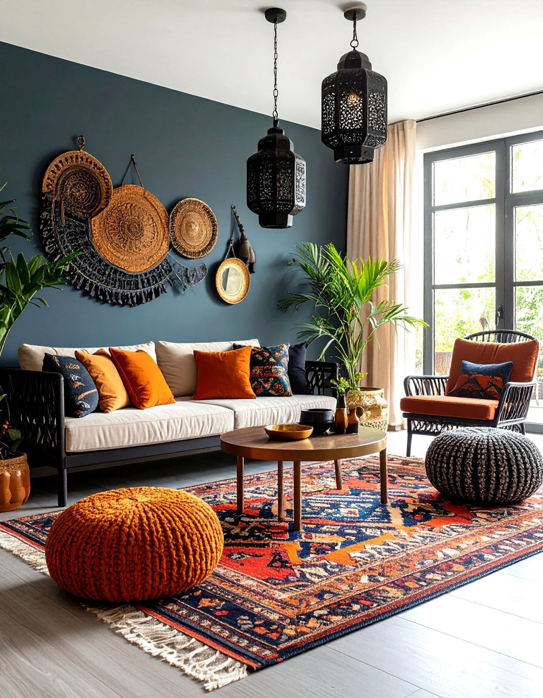 Moroccan Inspired Black Decor - 24 Black Boho Living Room Ideas