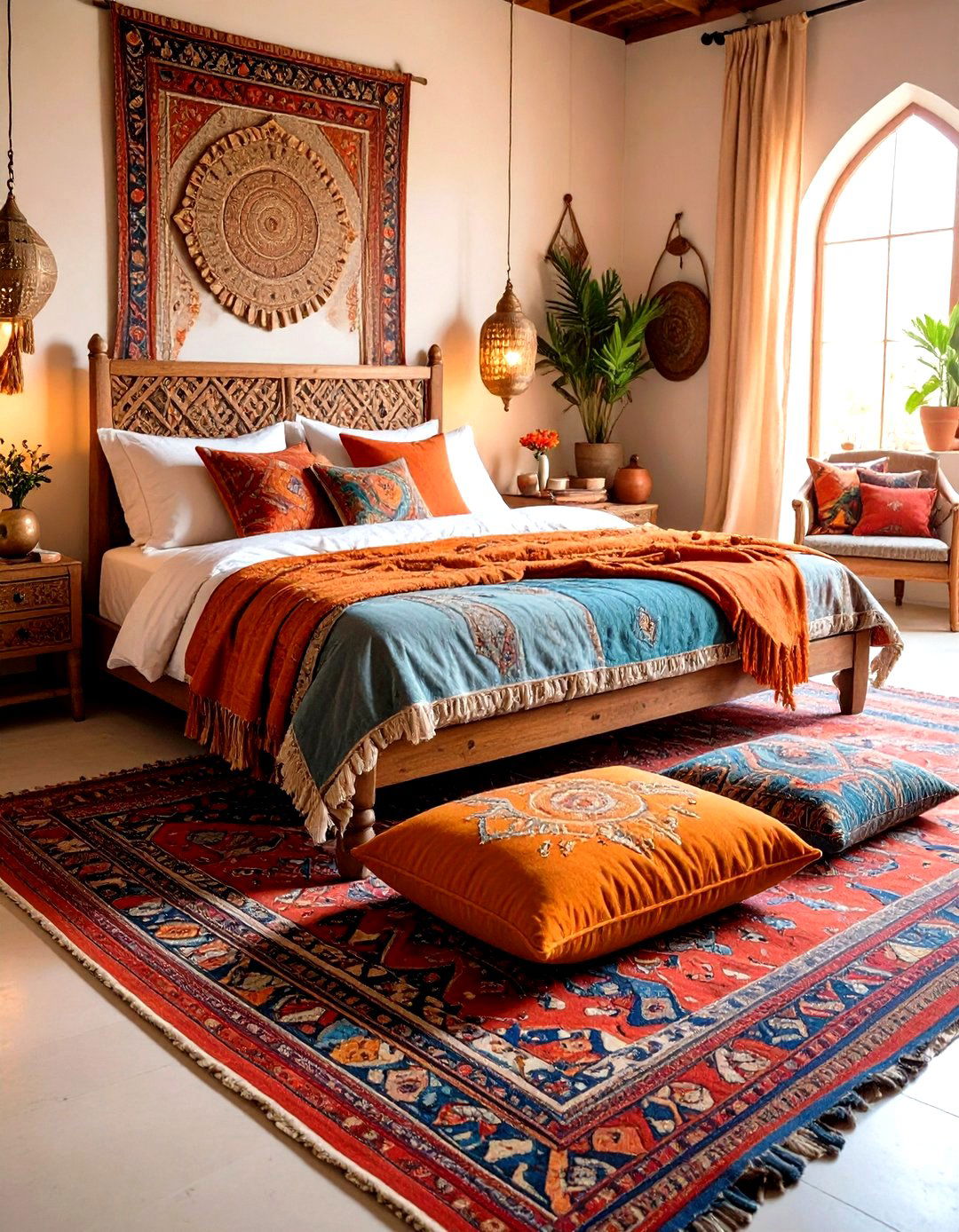 Moroccan Inspired Floor Cushion Seating - 24 Bedroom Chair Ideas
