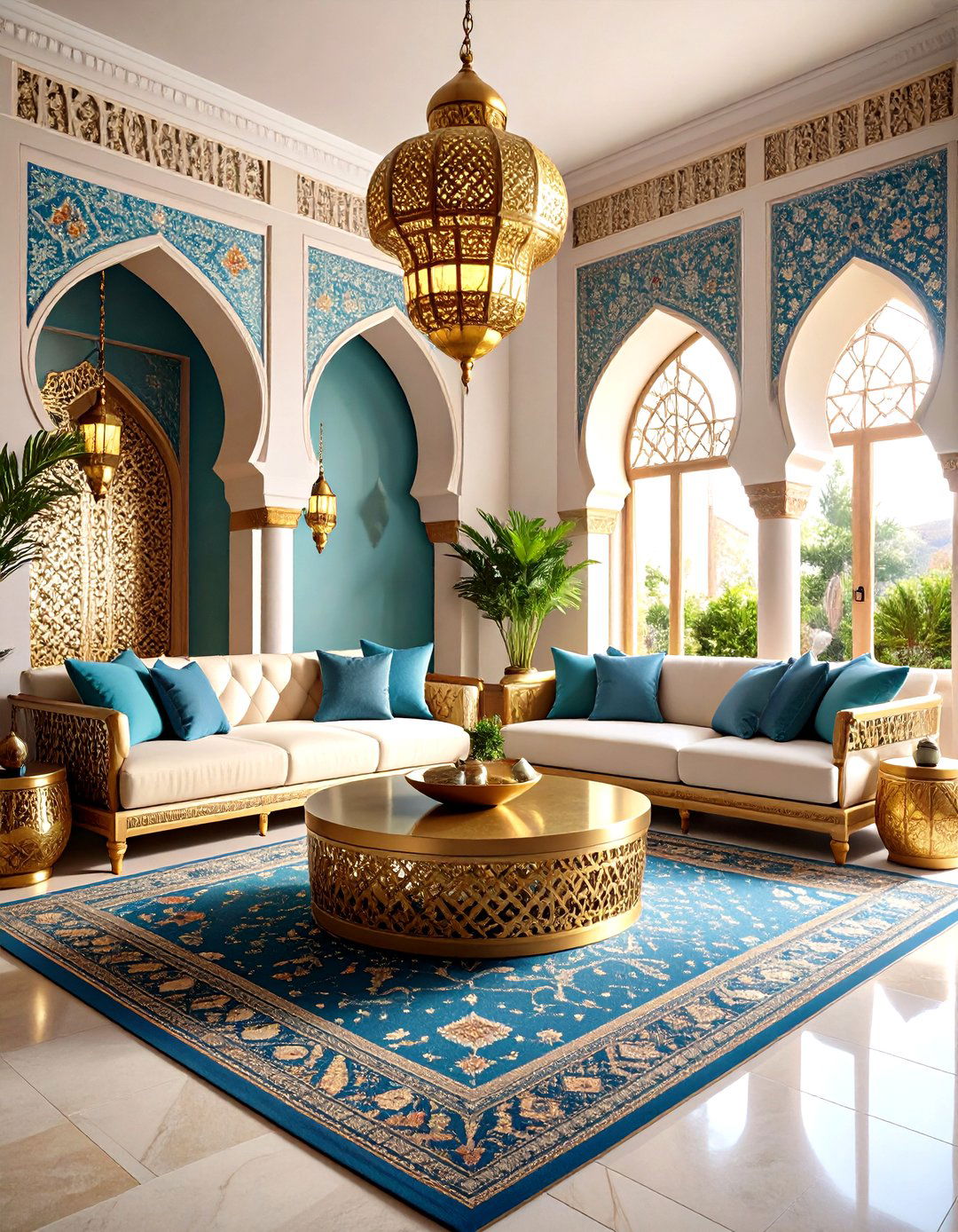 Moroccan Inspired Majesty - 24 Cream and Gold Living Room Ideas
