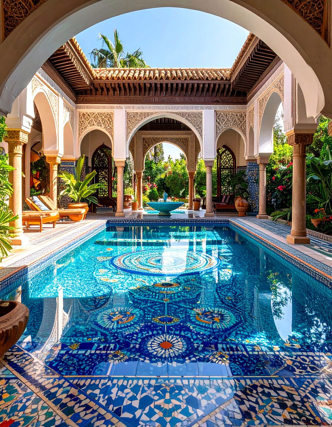 Moroccan Inspired Pool Mosaics - 24 Pool Tile Ideas