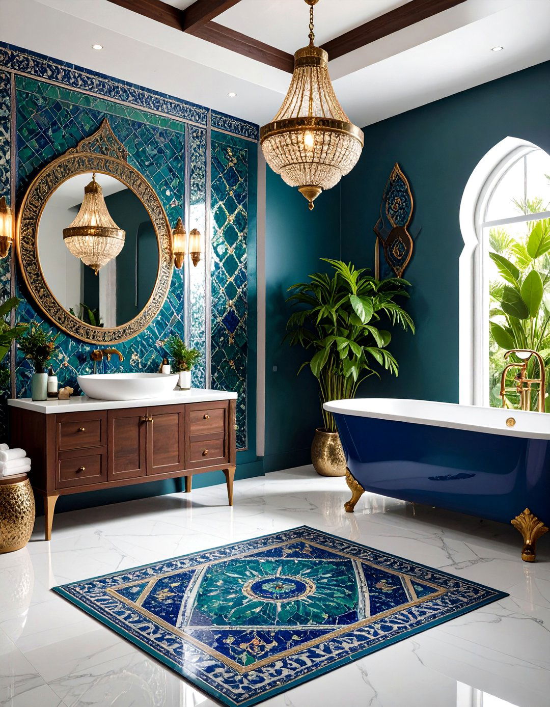 Moroccan Inspired Zellige Style Mosaics - 24 Bathroom Mosaic Floor Tile Ideas