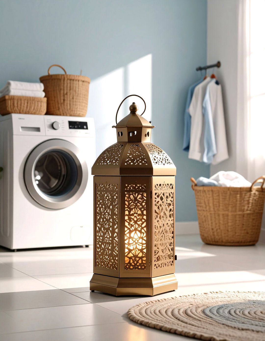 Moroccan Metal Lantern Fixtures - 24 Laundry Room Lighting Ideas