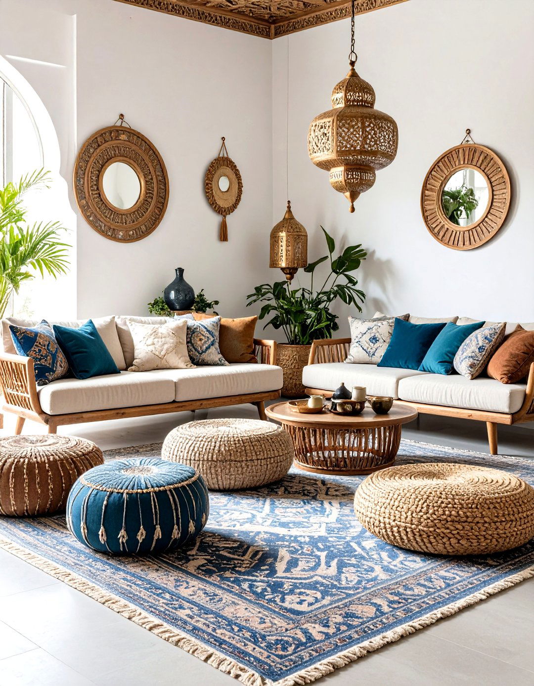 Moroccan Pattern Fusion Style - 24 grey carpet living room ideas
