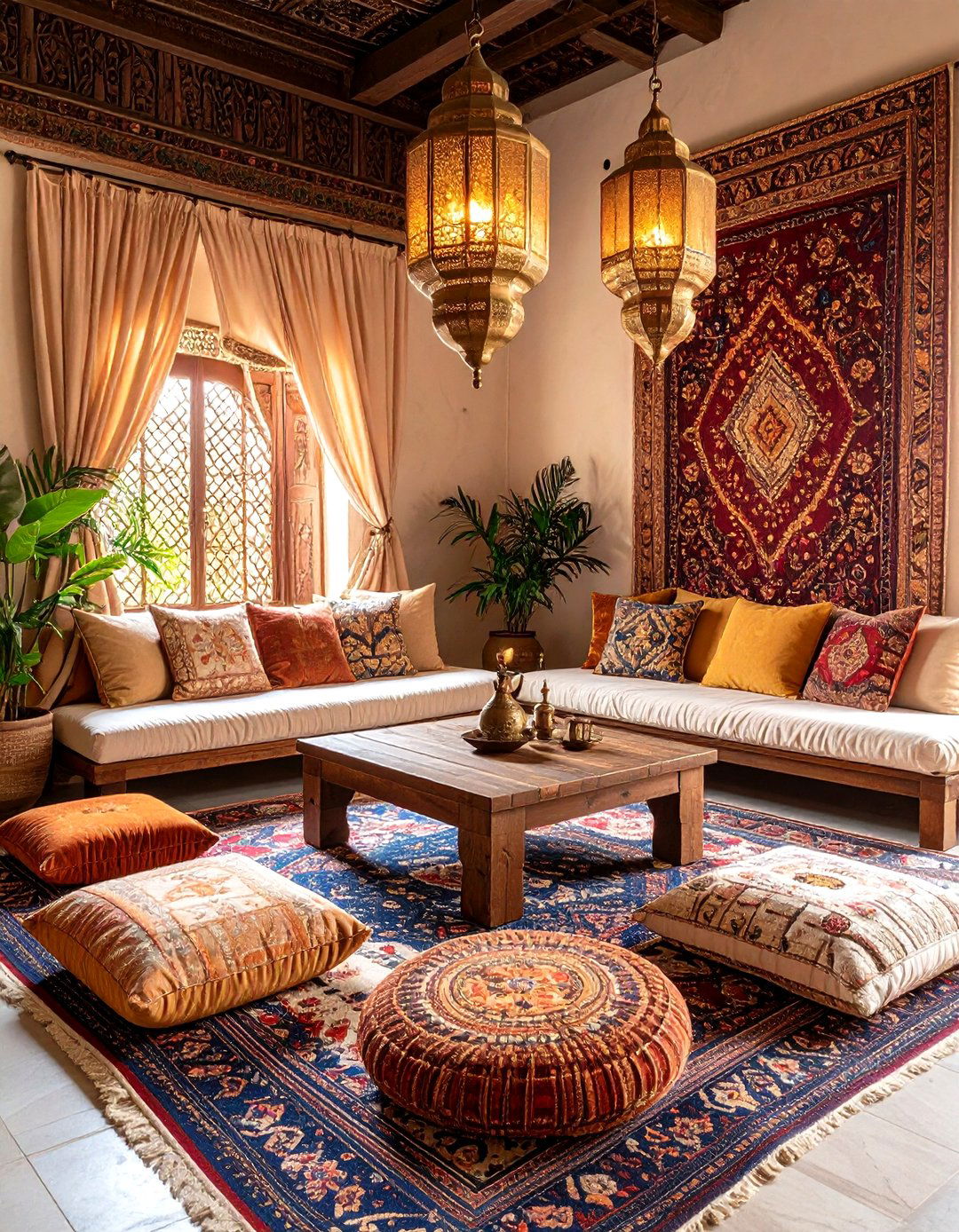 Moroccan Tapestry Meditation Nook - 24 Boho Meditation Room Ideas