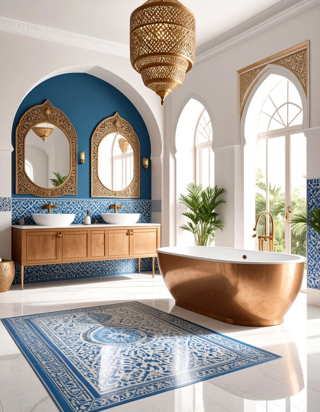 Moroccan Tile Bathroom - 24 Mediterranean Interior Design Ideas