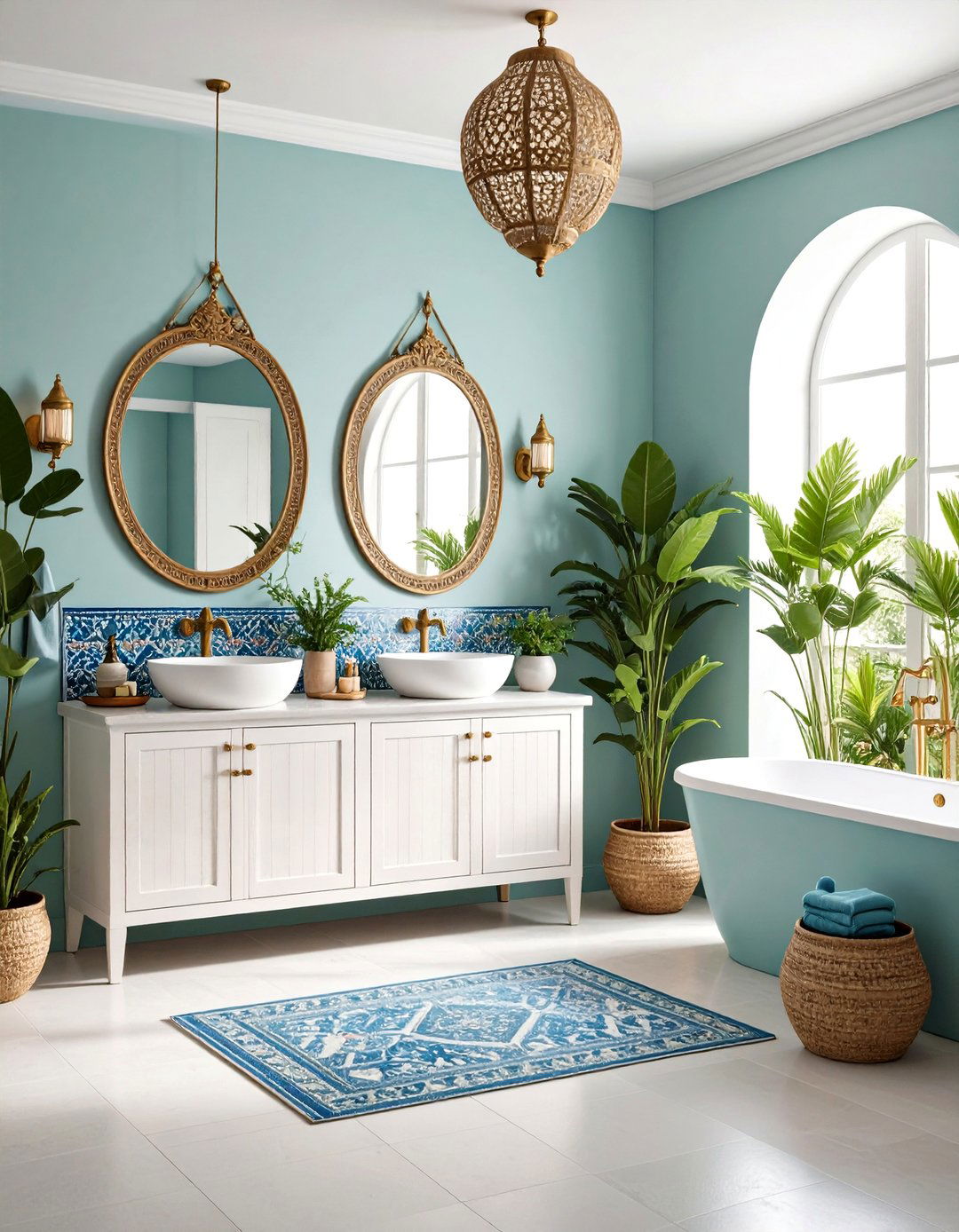 Moroccan Tile Feature Bathroom - 24 Apartment Bathroom Ideas