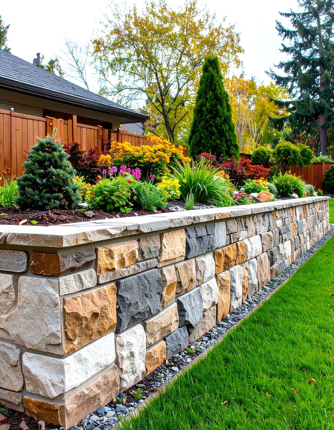 Mortared Natural Stone Retaining Wall - 24 Natural Rock Retaining Wall Ideas