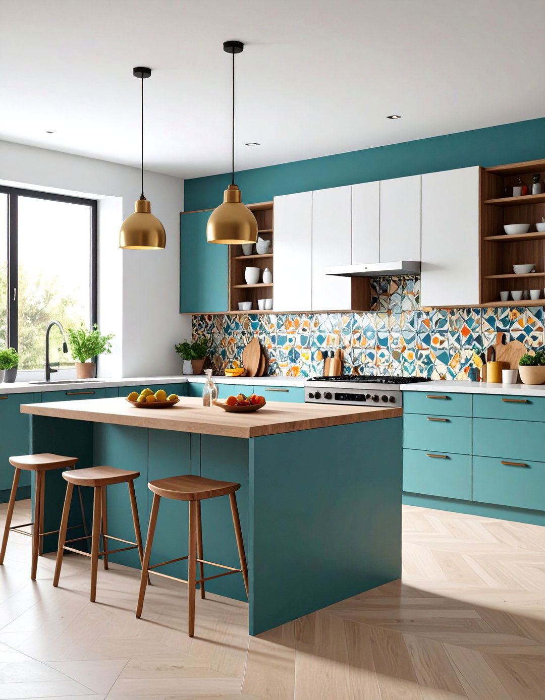 Mosaic Accent Walls - 24 Boho Kitchen Ideas