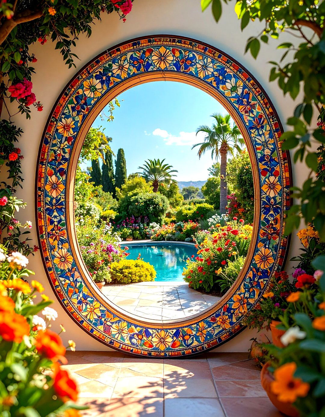 Mosaic Garden Mirrors - 24 Garden Mirror Ideas