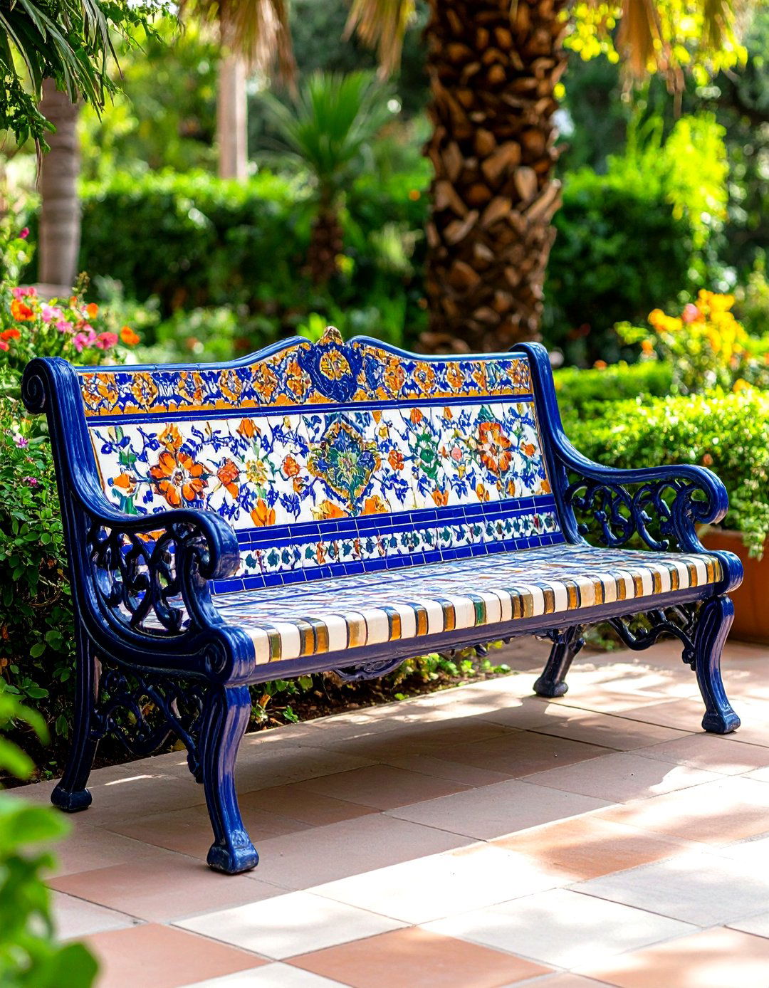 Mosaic Garden Seating - 24 Mosaic Garden Ideas