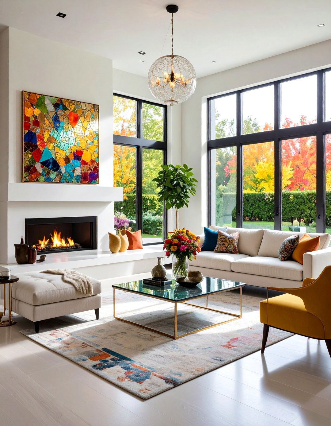 Mosaic Glass Artistic Brilliance - 24 Fireplace Hearth Ideas