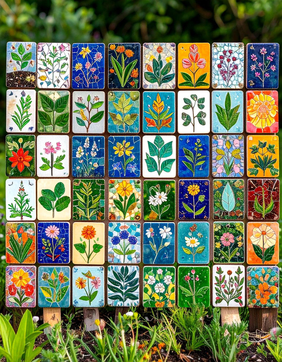 Mosaic Herb Garden Markers - 24 Mosaic Garden Ideas