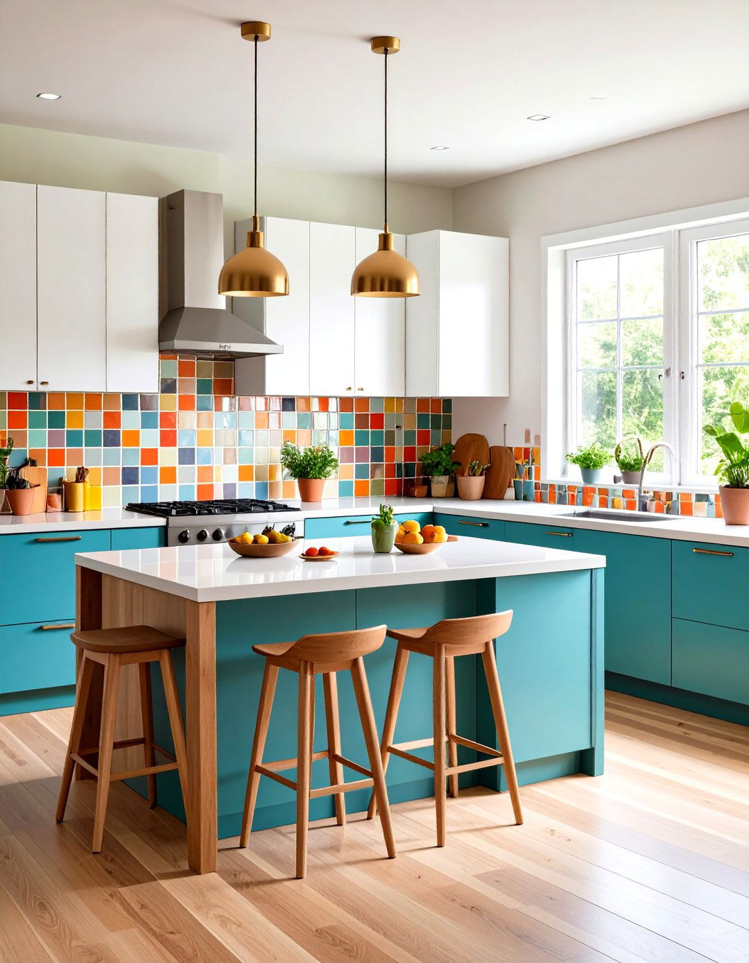 Mosaic Mixed Size Square Pattern - 24 Modern Kitchen Backsplash Ideas