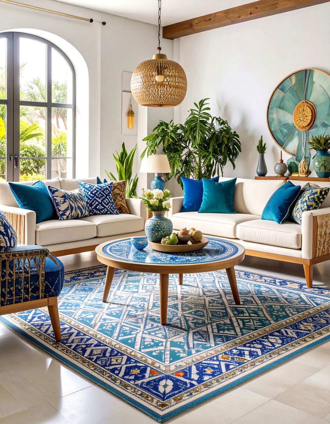 Mosaic Tile Accent Moroccan Living Room - 24 Bohemian Moroccan Living Room Ideas