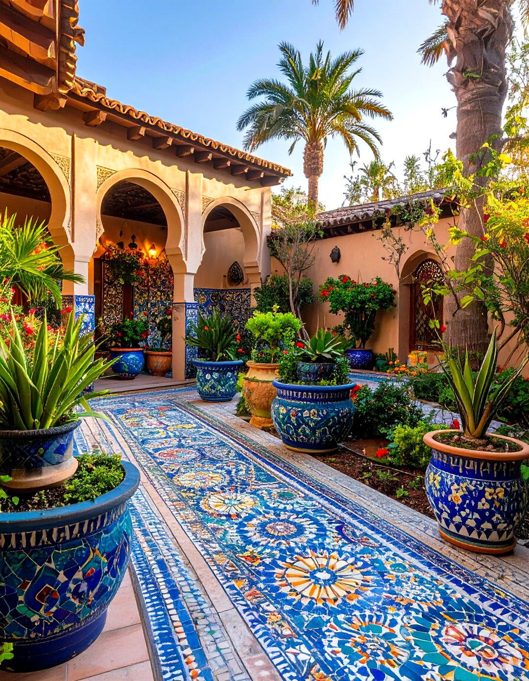 Mosaic Tile Artistic Accents - 24 Townhouse Backyard Ideas
