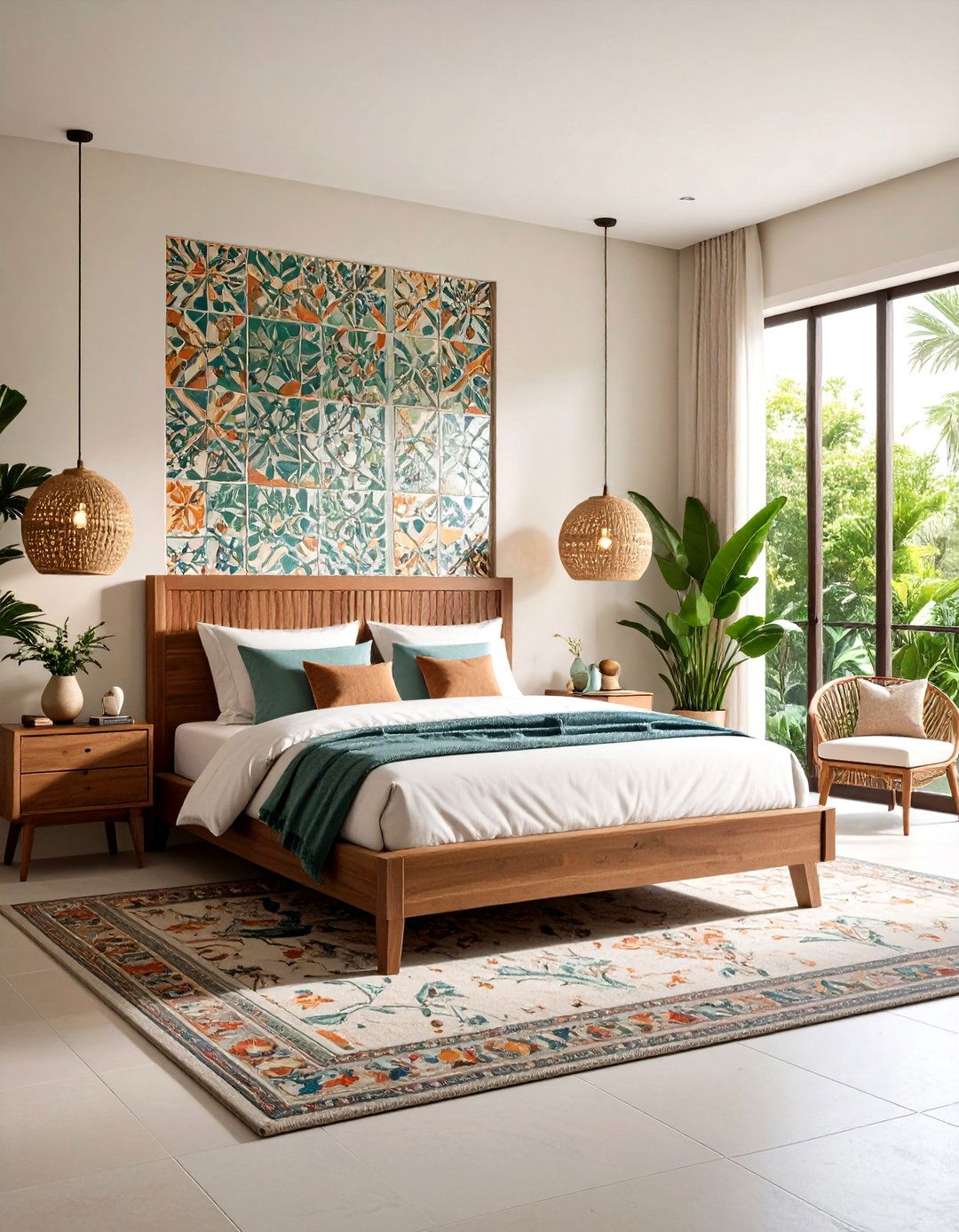 Mosaic Tile Artistic Expression - 24 Mediterranean Bedroom Ideas