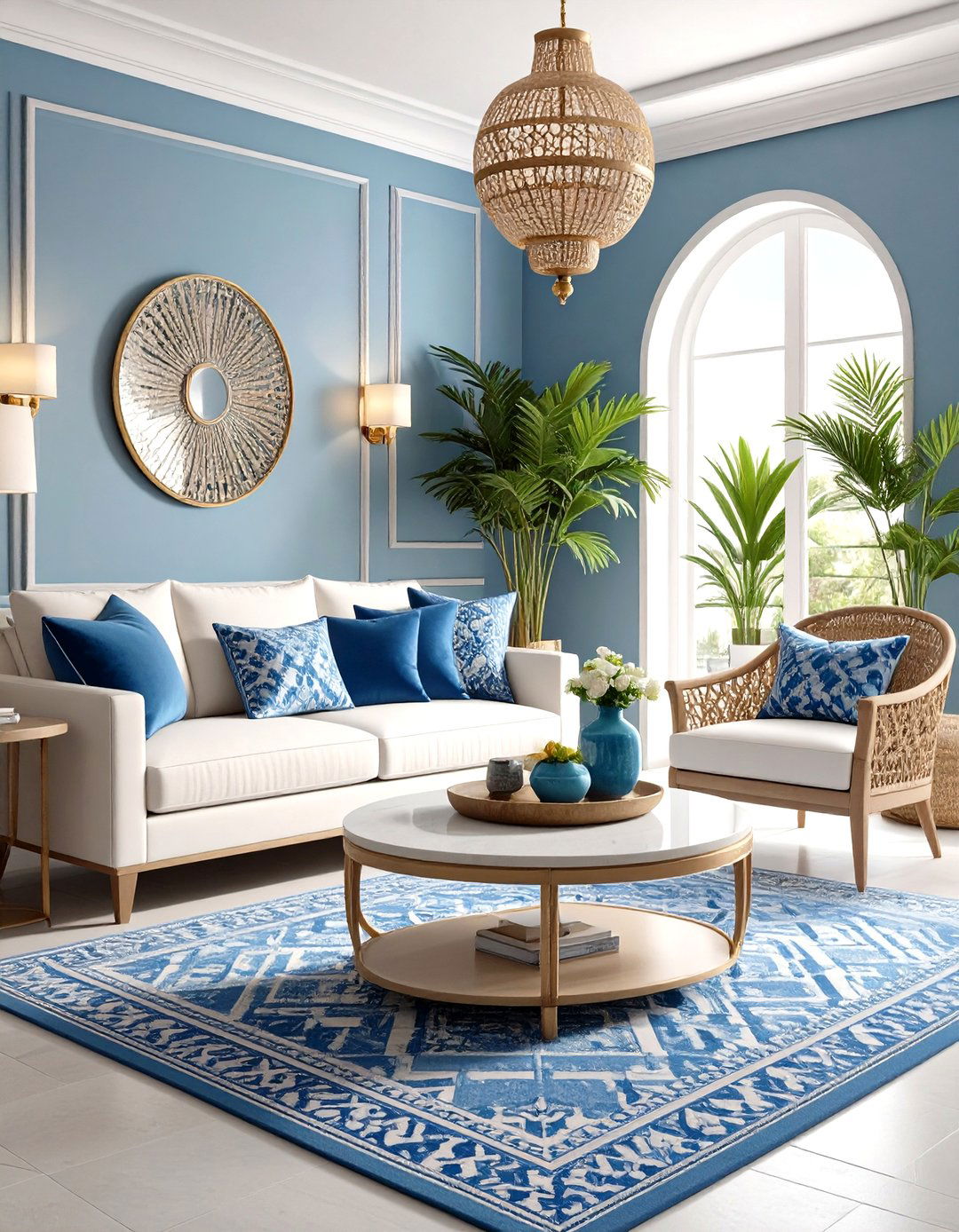 Mosaic Tile Decorative Elements - 24 Mediterranean Living Room Ideas