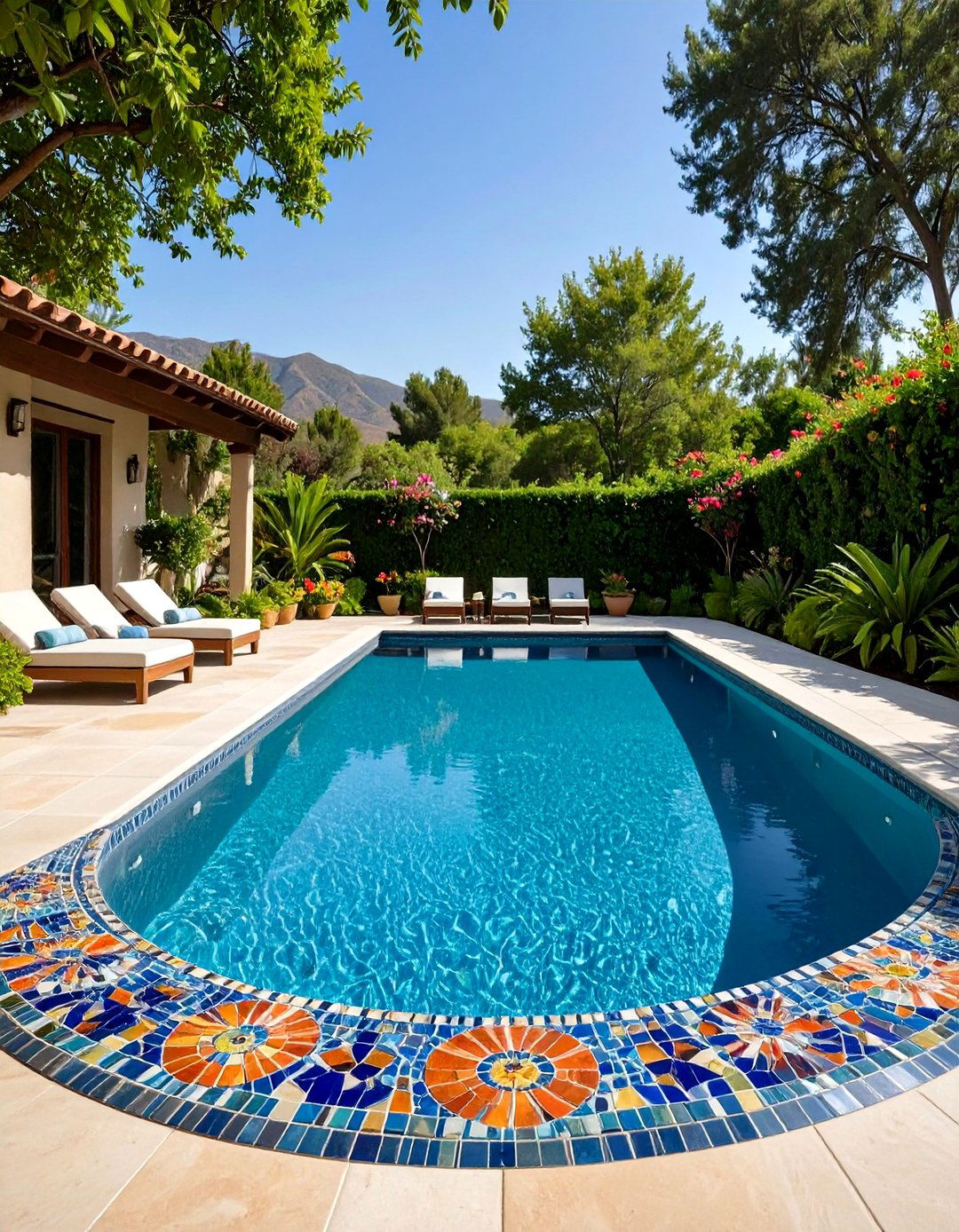 Mosaic Tile Feature Pool - 24 Small Pool Ideas
