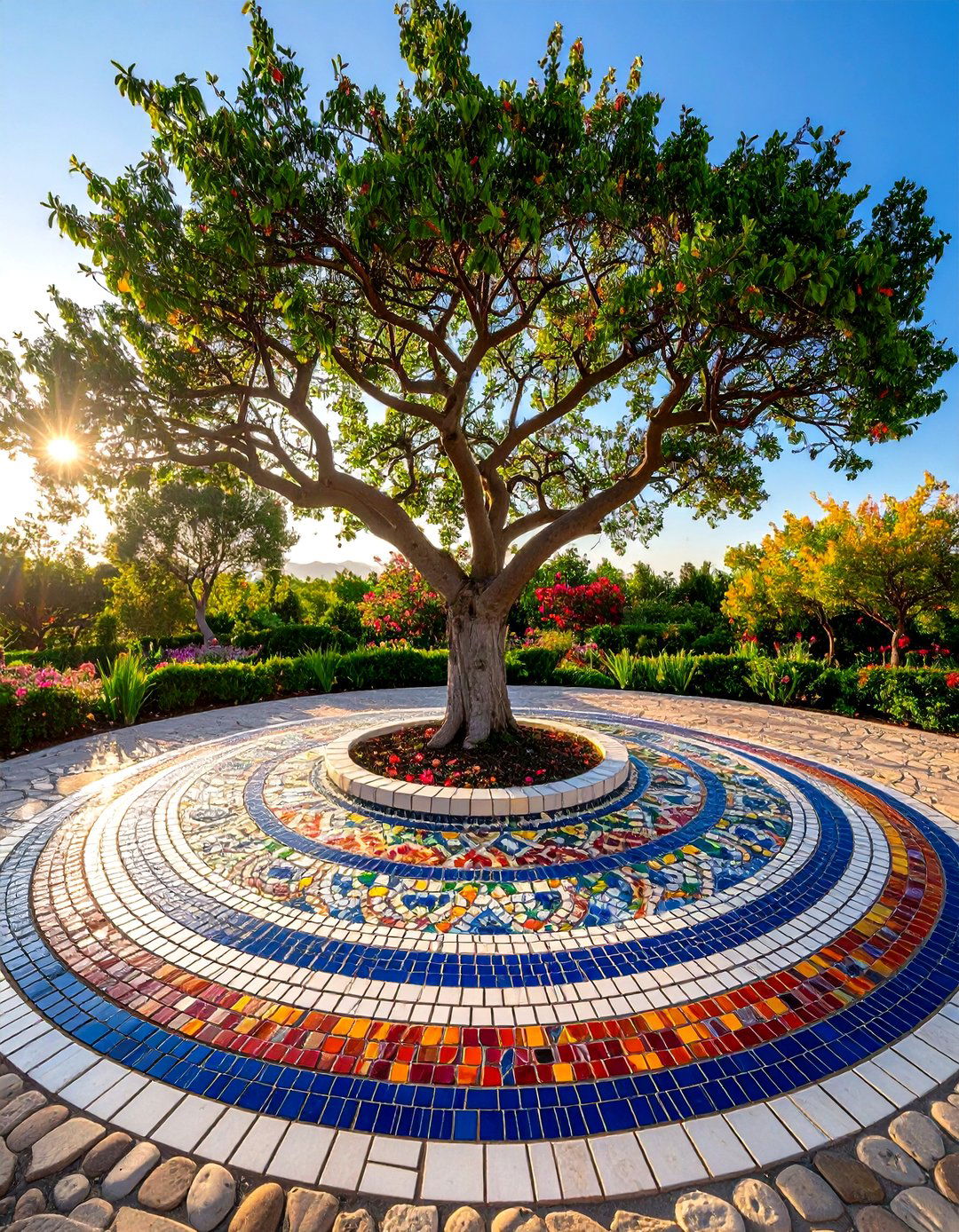 Mosaic Tree Surrounds - 24 Mosaic Garden Ideas