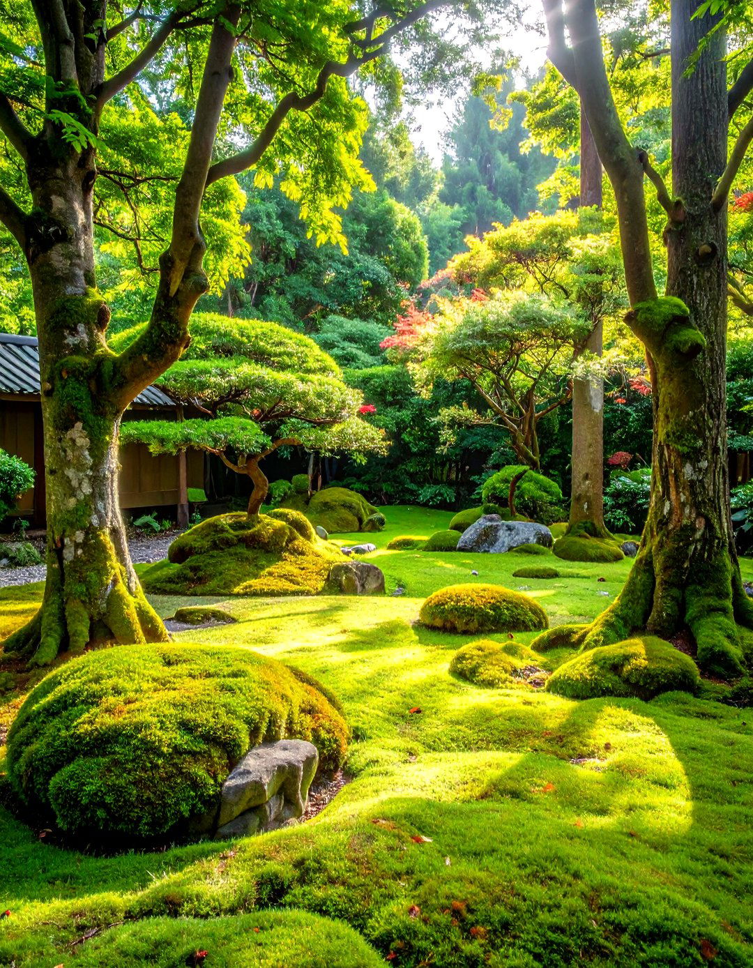 Moss Covered Base Naturalistic Display - 24 Bonsai Garden Ideas