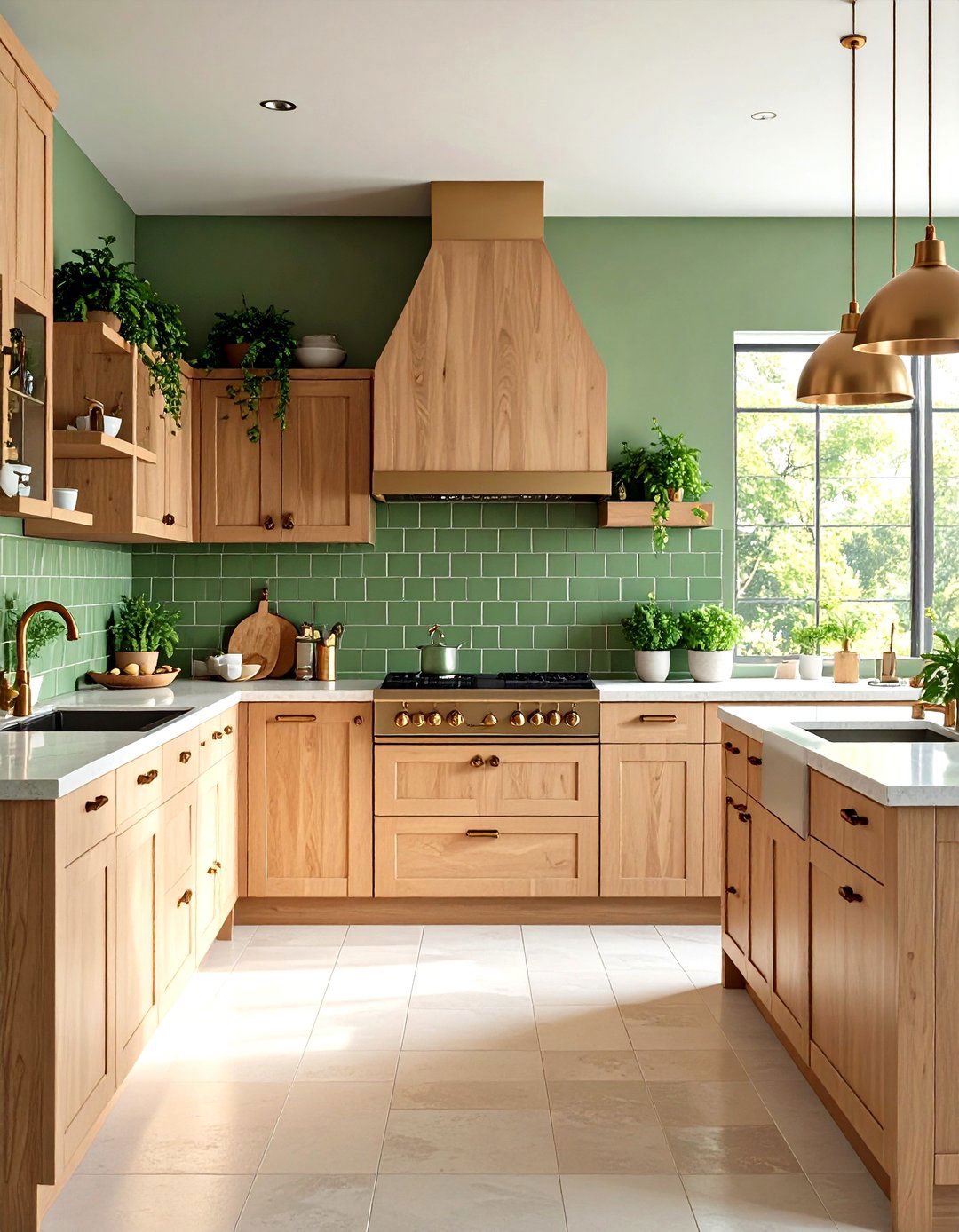 Moss Green Subway Kitchen Backsplash - 24 Kitchen With Green Backsplash Ideas