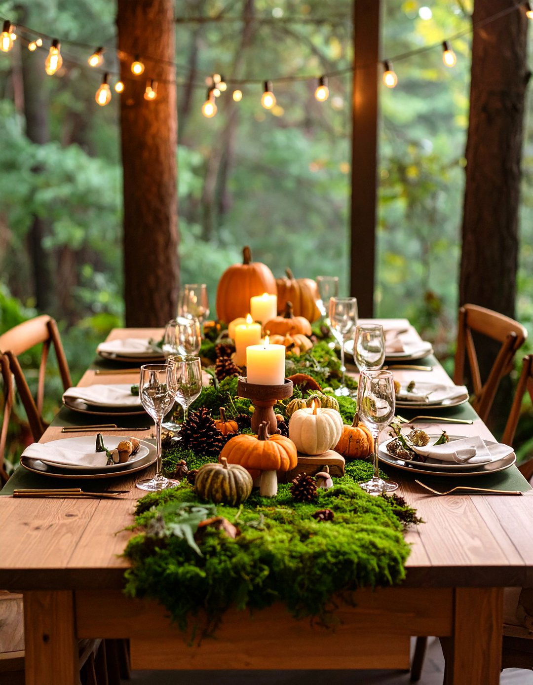 Moss and Mushroom Displays - 24 Thanksgiving Centerpiece Ideas
