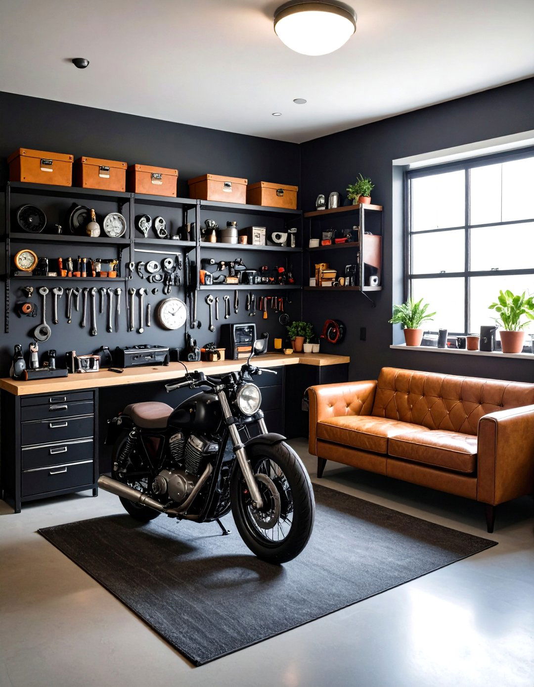 Motorcycle Garage Theme - 24 Boys Dorm Room Ideas