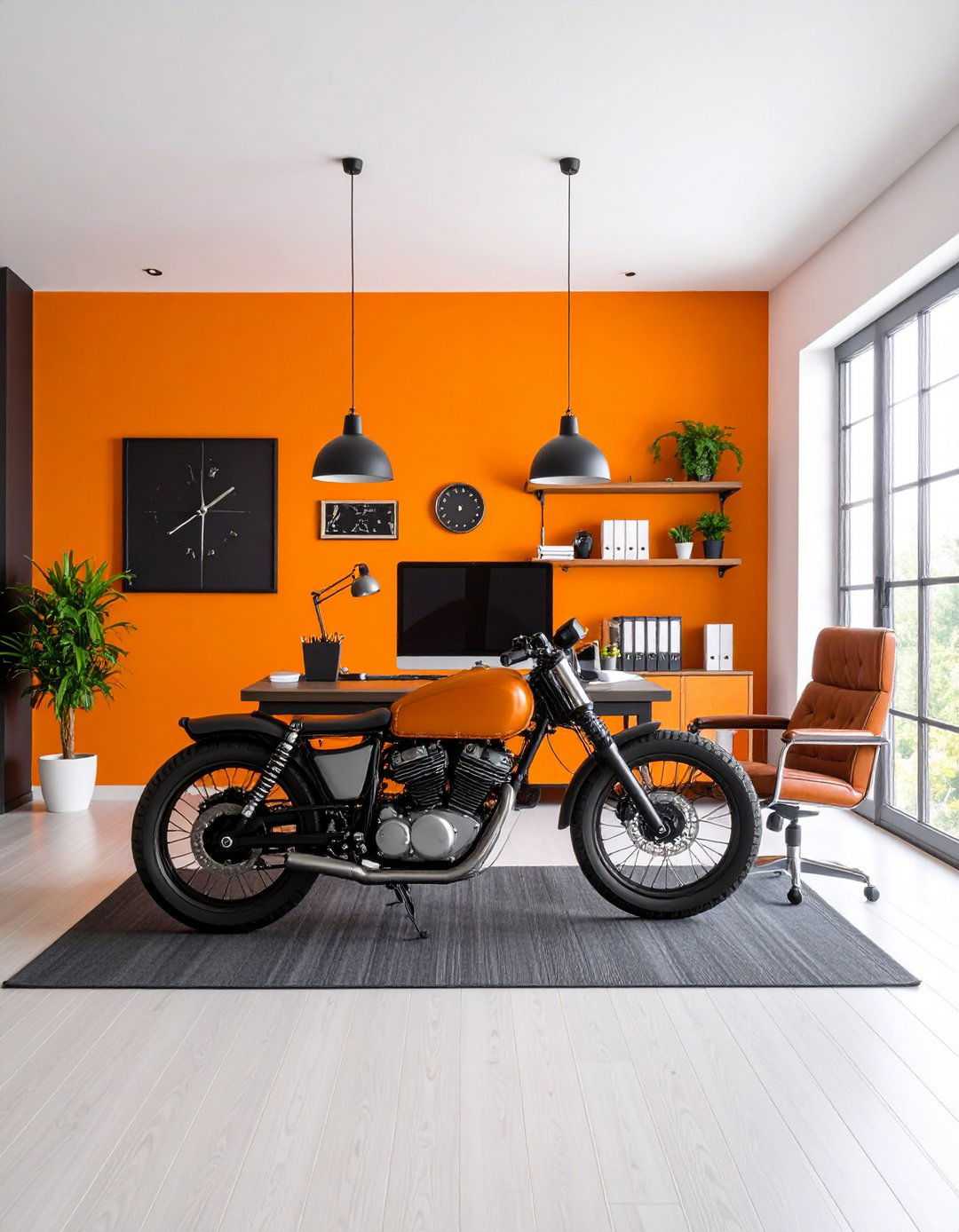 Motorcycle and Harley Davidson Office - 24 Man Cave Office Ideas