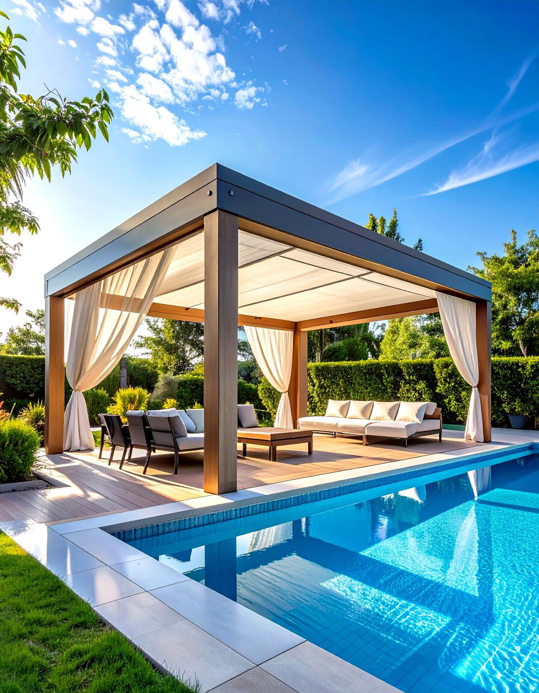 Motorized Pergola Covers - 24 Pool Shade Ideas