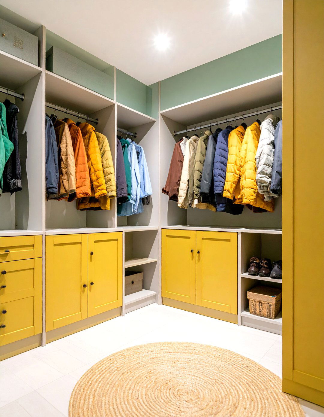 Mudroom with Coat Closet Integration - 24 Mud Room Ideas