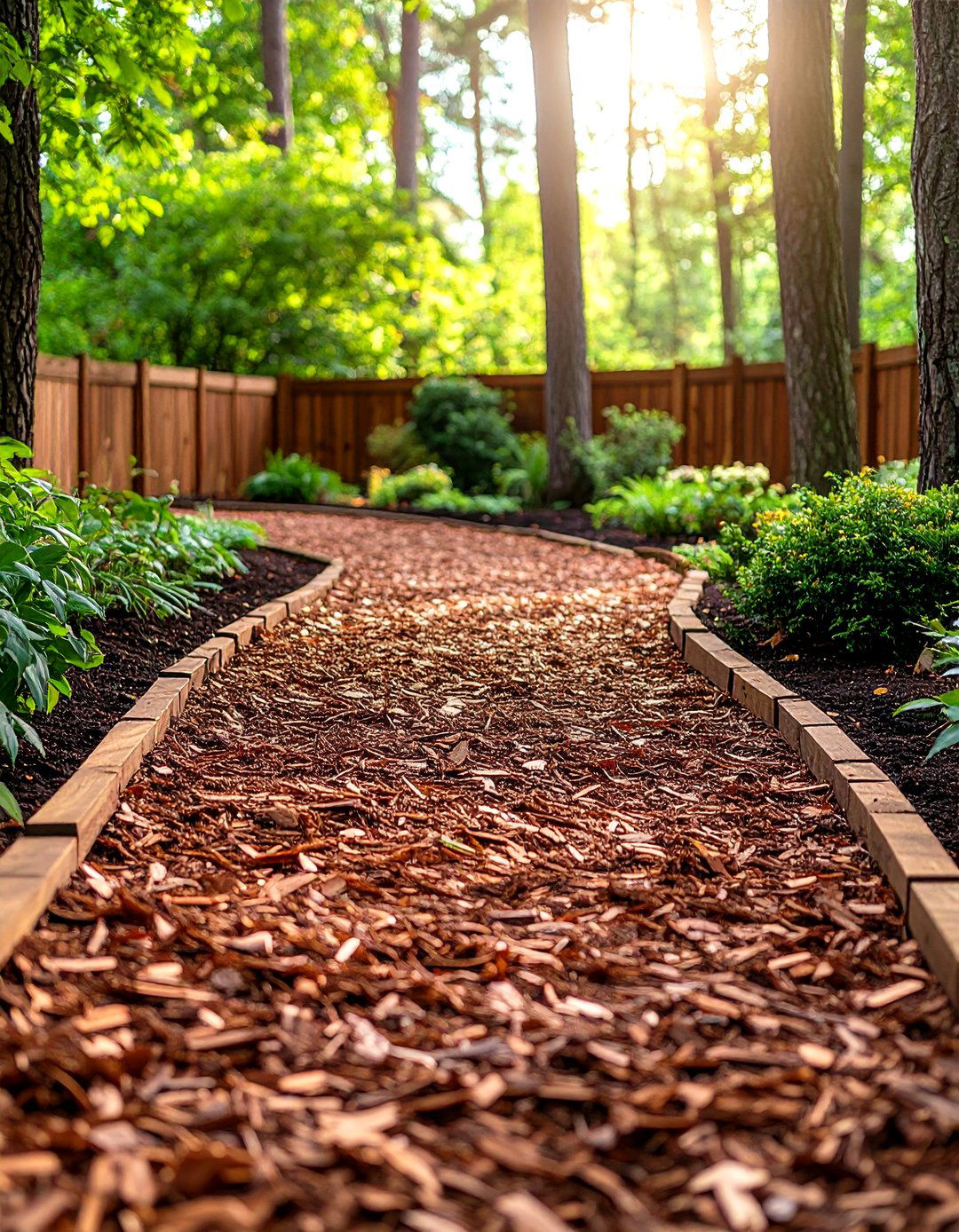 Mulch Woodland Walkway - 24 Farmhouse Walkway Ideas