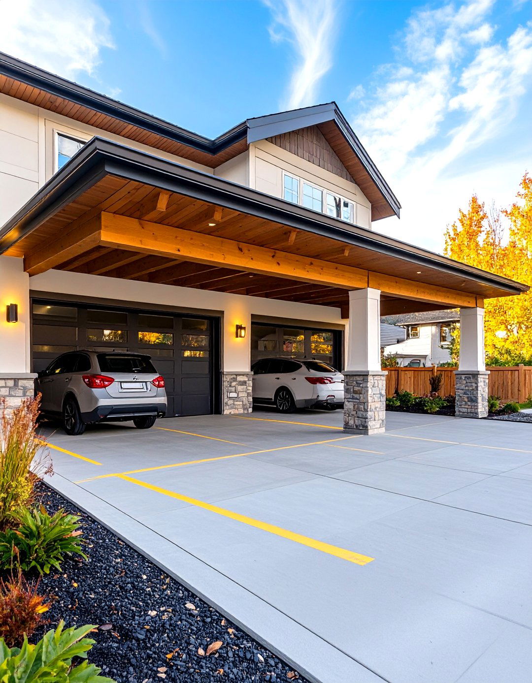 Multi Car Family Layout Car Porch Design - 24 Car Porch Design Ideas