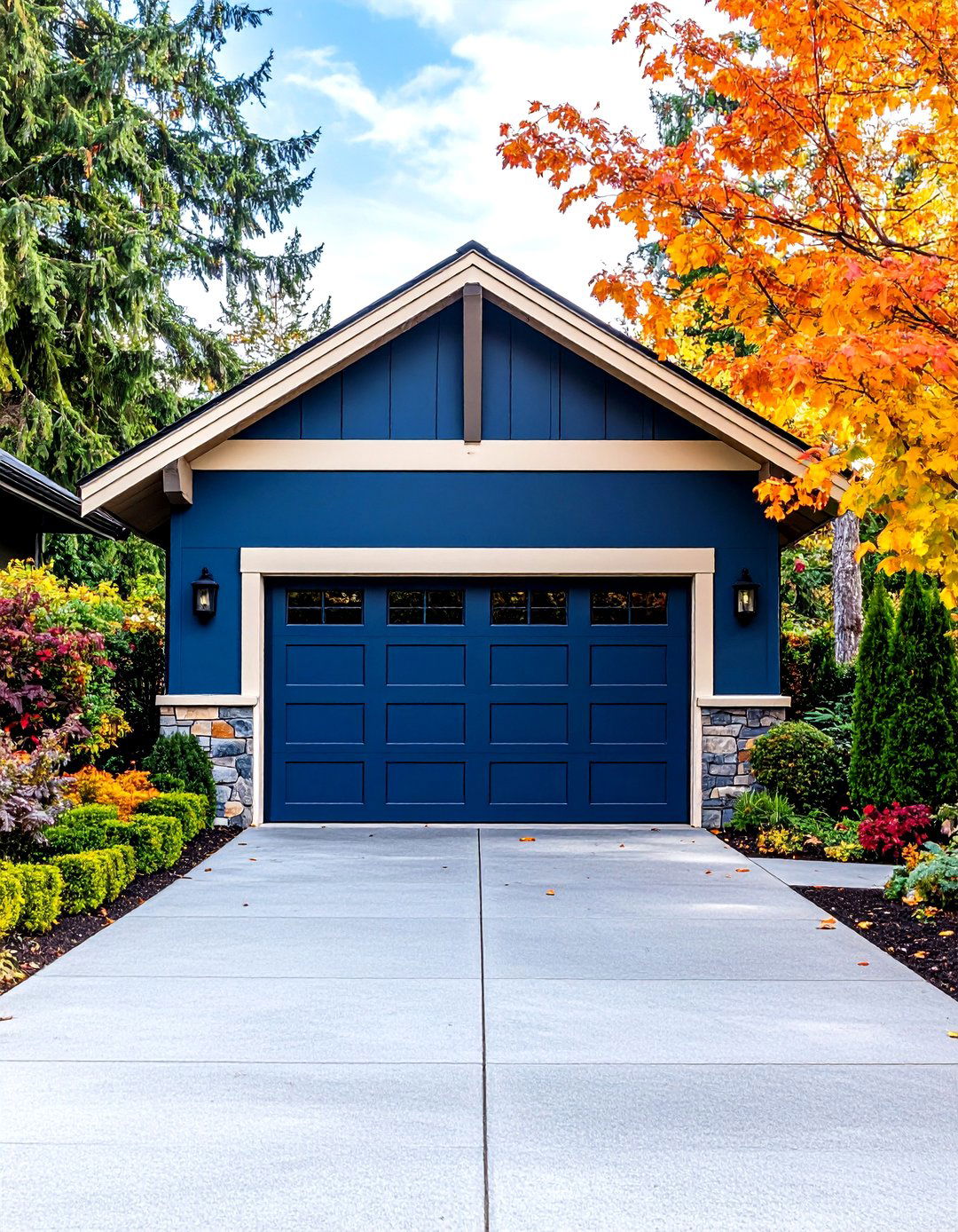 Multi Color Panel Design - 24 Garage Door Paint Ideas